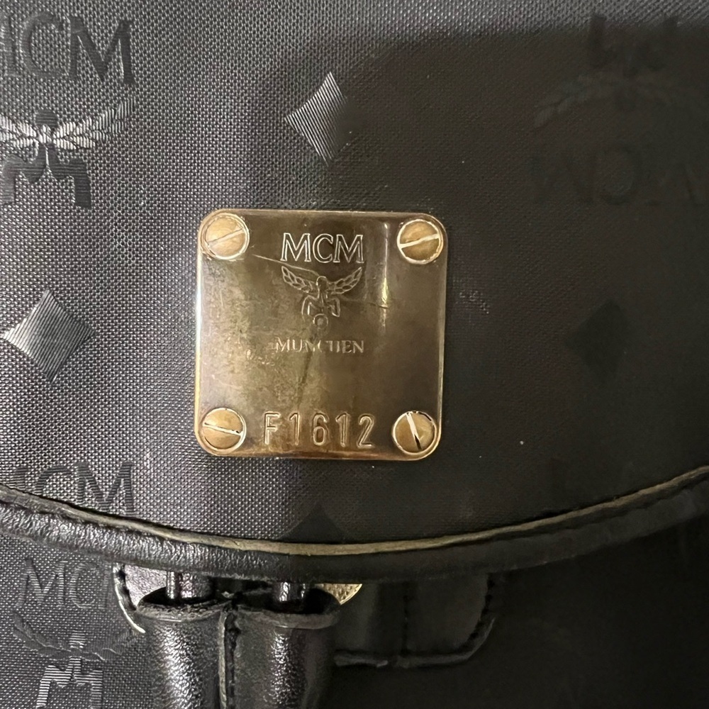 MCM Black Logo Backpack - Picture 13 of 13